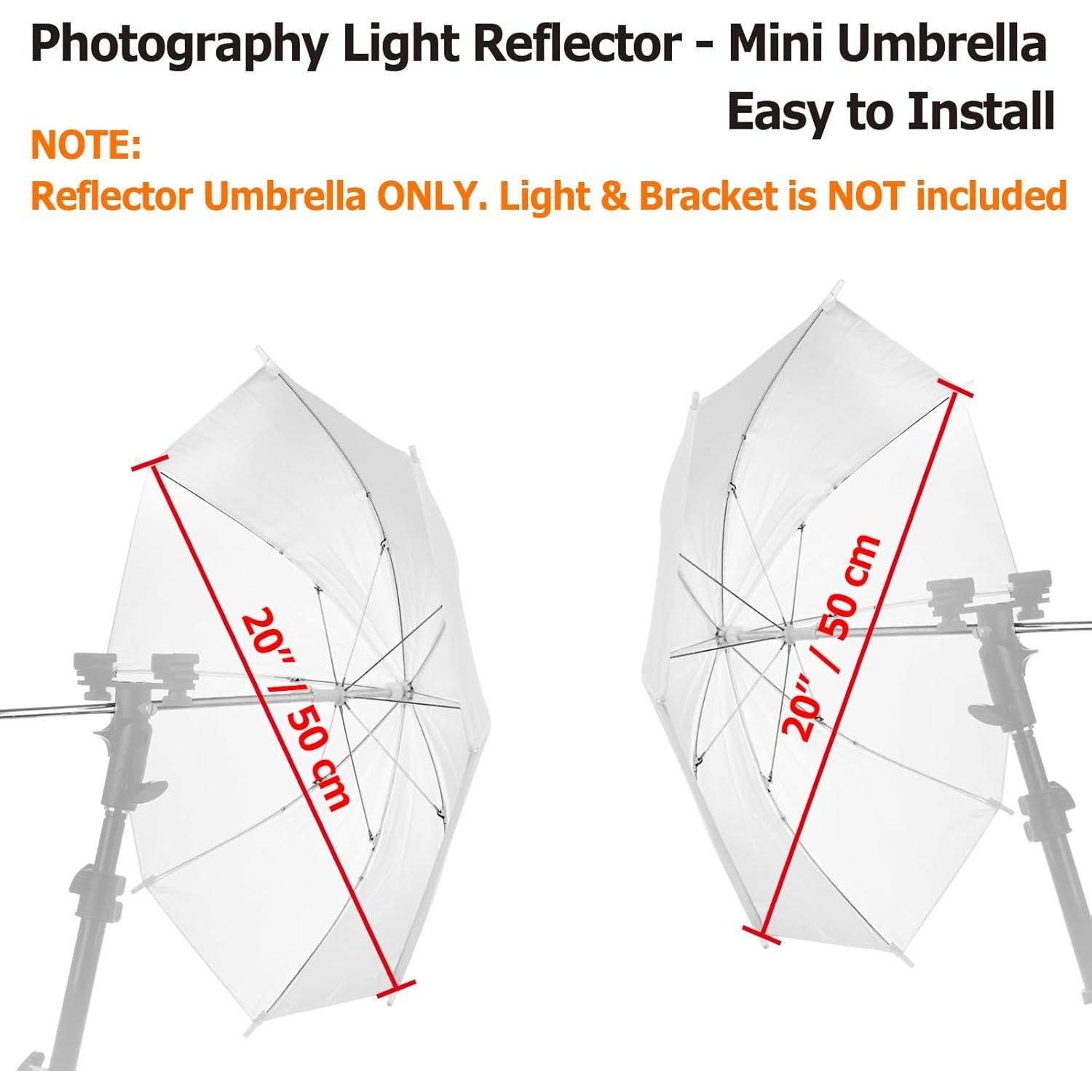 Paraguas Reflector de Luz Suave Cosmos 50cm 2 Pack