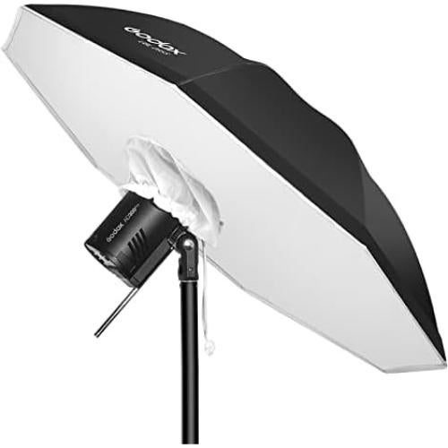 Godox UBL-85S 85cm 33.4” Black Silver Reflective Umbrella Photography Studio Soft Light Umbrella with Large Diffuser Cover for Video Shooting