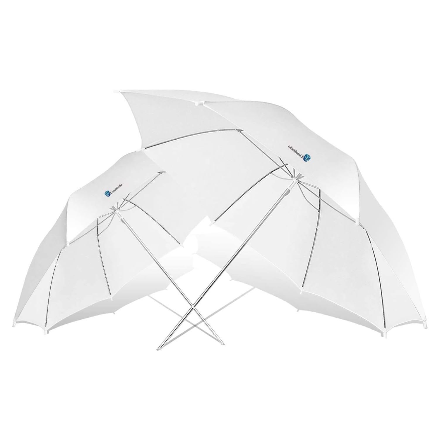 LimoStudio [2 Pack] 33 inch Diameter White Umbrella for Photography Video Studio, Lighting Reflector, Light Diffuser Control and Modifier for Delicate, Subtle Soft Light, AGG124-A