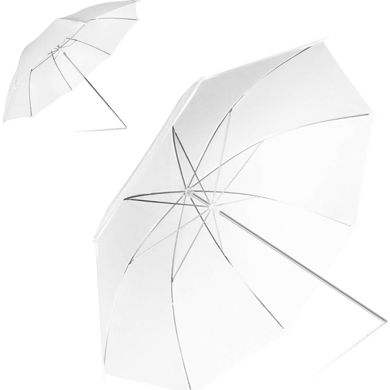 LimoStudio [2 Pack] 33 inch Diameter White Umbrella for Photography Video Studio, Lighting Reflector, Light Diffuser Control and Modifier for Delicate, Subtle Soft Light, AGG124-A