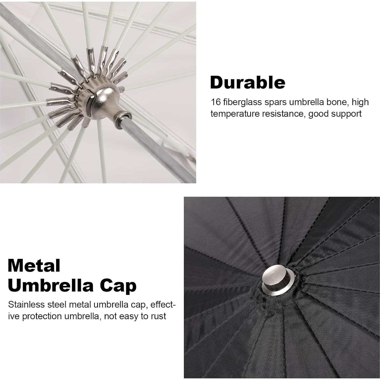 Godox UB-130W 51.2" 130cm Deep Parabolic Reflective Umbrella White Inner Photography Studio Soft Light Withe Umbrella with Diffuser Cover for Video Studio Shooting Speedlite Flash (130White)