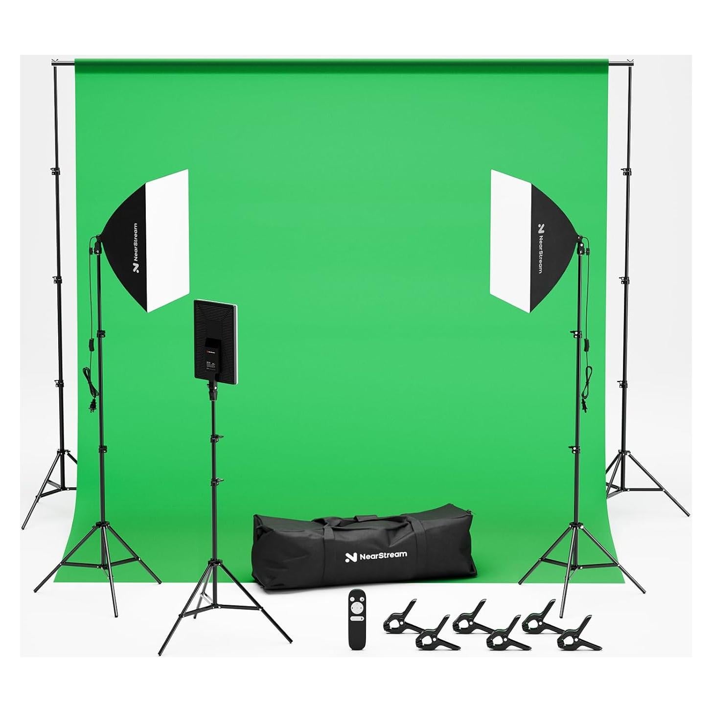 Kit de Iluminación Profesional VK40 con Fondo Verde 3x3m