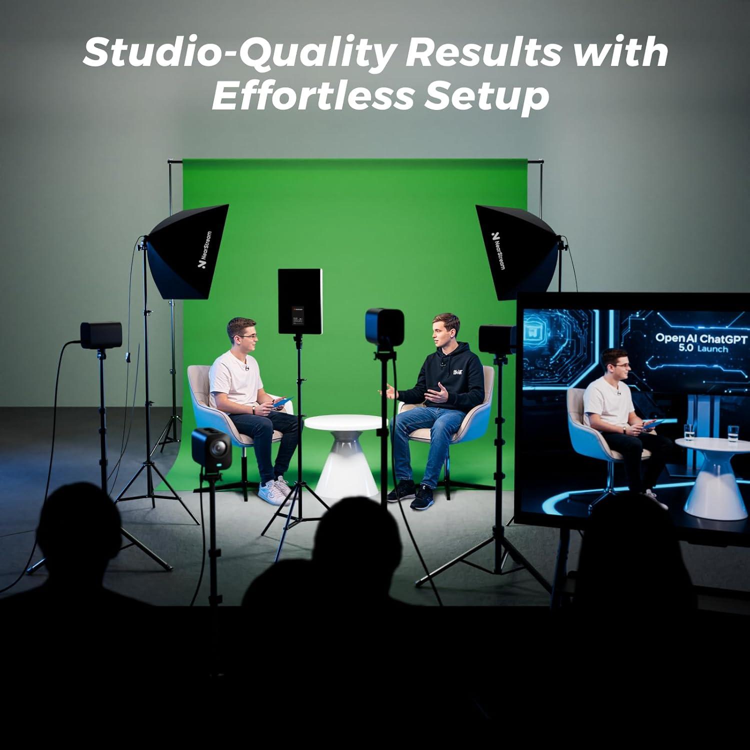 Kit de Iluminación Profesional VK40 con Fondo Verde 3x3m