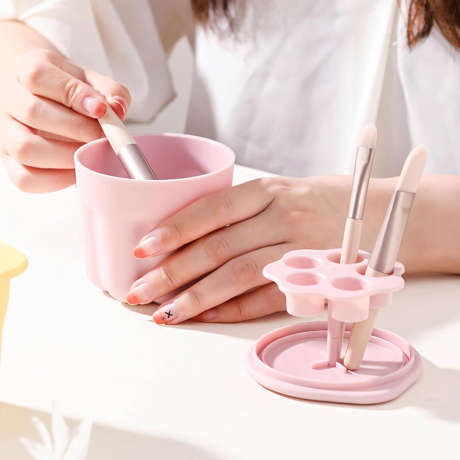 Limpiador y Secador de Brochas Merkyo Spin 360° Azul