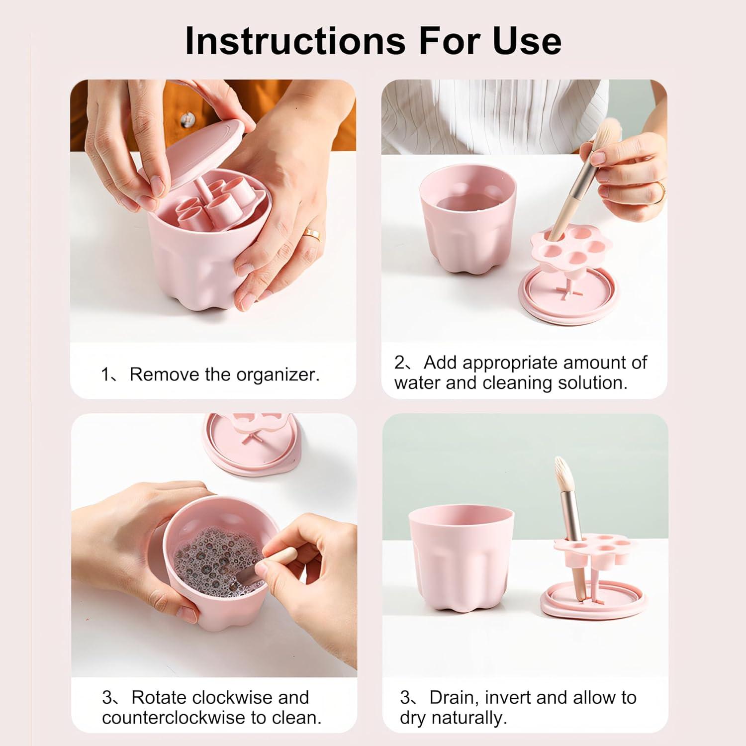 Limpiador y Secador de Brochas Merkyo Spin 360° Azul