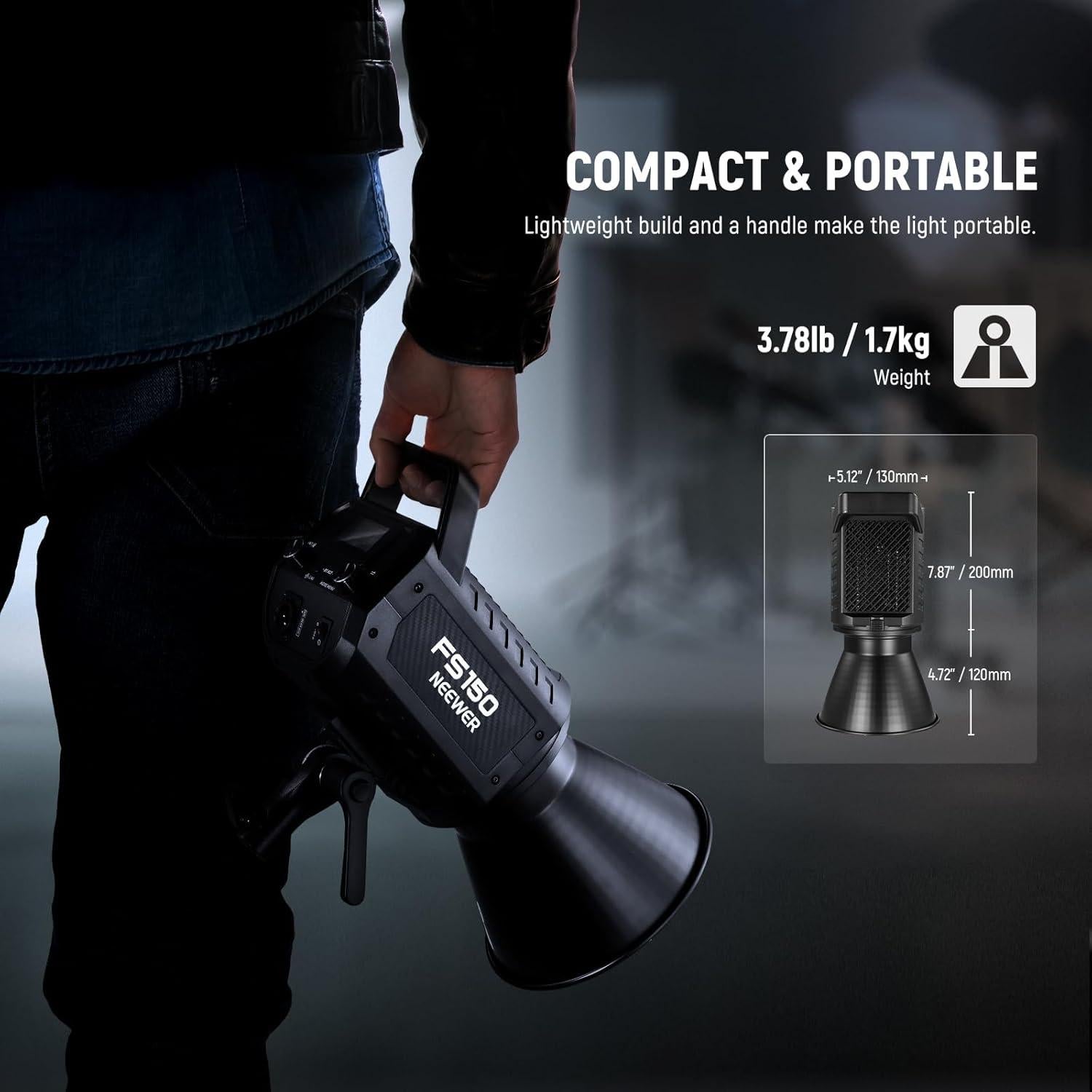 Luz de Video LED NEEWER FS150 130W 5600K Control Inalámbrico