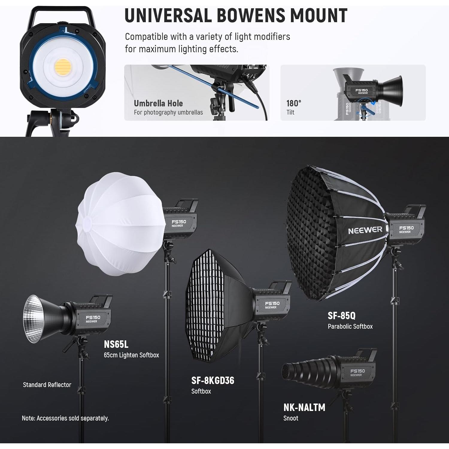 Luz de Video LED NEEWER FS150 130W 5600K Control Inalámbrico