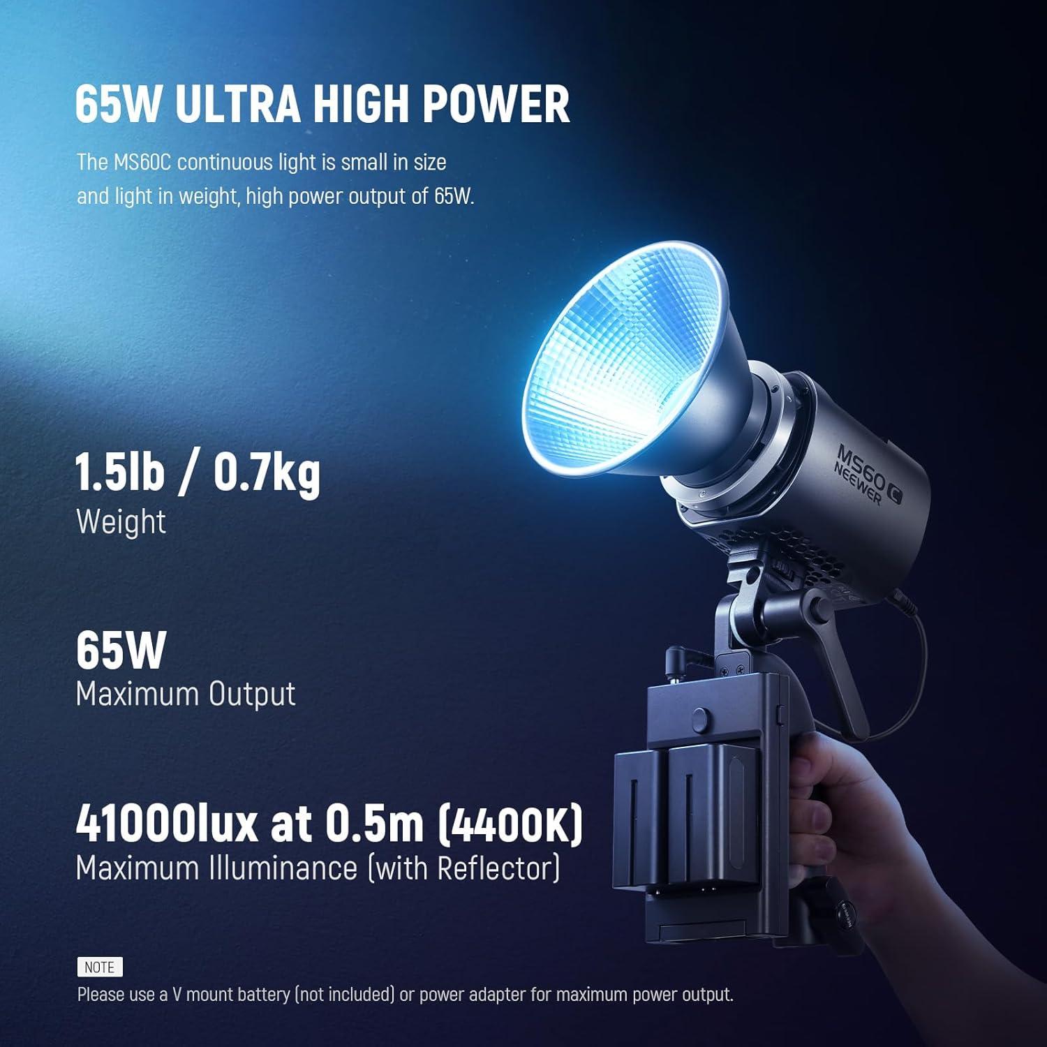 Luz de Video NEEWER MS60C RGBWW 65W 2700K-6500K 8300lux