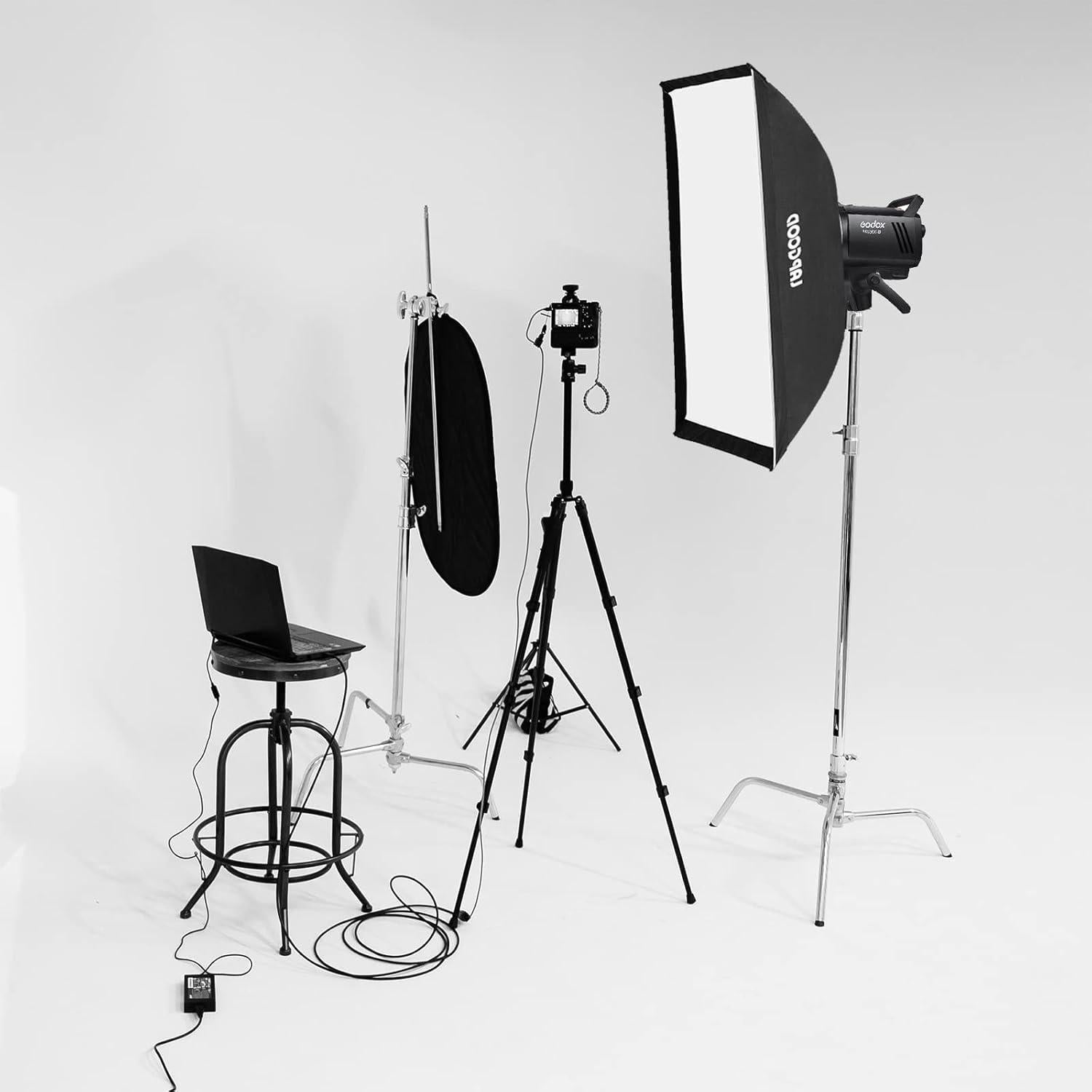 Kit de Flash de Estudio Godox MS300V - 2x 300W, 2 Softboxes, 2 Soportes