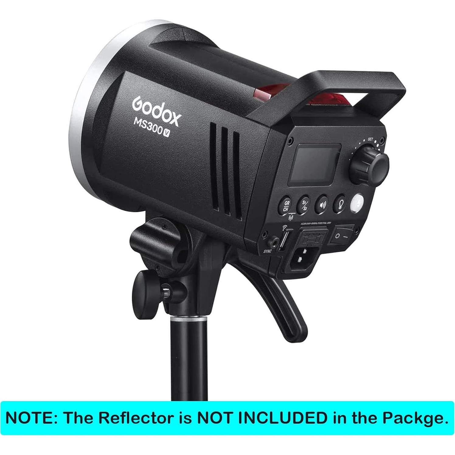 Godox MS300V 300W Studio Flash 5800±200K 0.1~1.8S Recycle Time with LED Modeling Lamp LED Light Strobe Flash Monolight for Studio, Portrait, Commerce Photography, etc (MS300 Upgraded Version)
