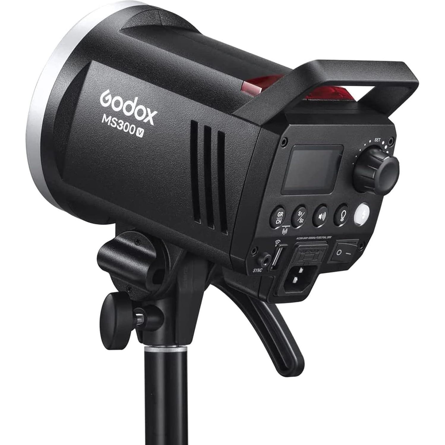 Godox MS300V 300W Studio Flash 5800±200K 0.1~1.8S Recycle Time with LED Modeling Lamp LED Light Strobe Flash Monolight for Studio, Portrait, Commerce Photography, etc (MS300 Upgraded Version)