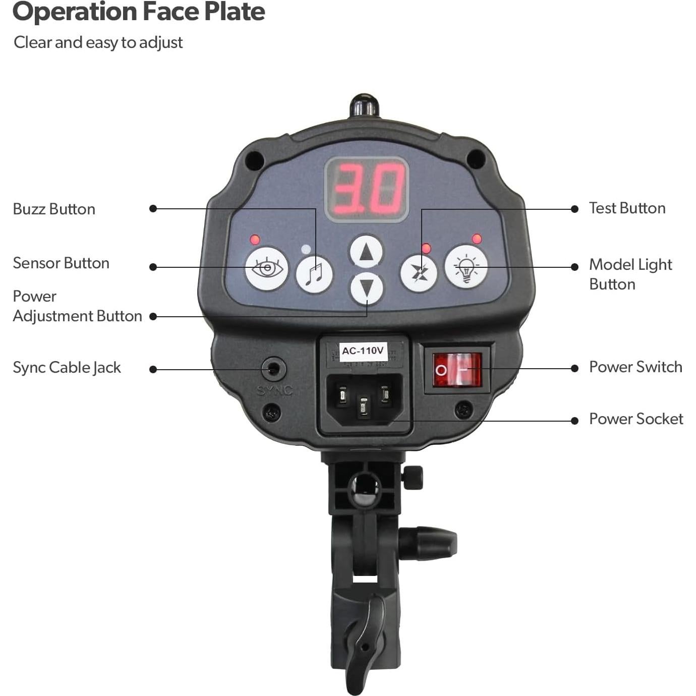 Flash Estroboscópico LimoStudio 300W con Receptor Remoto