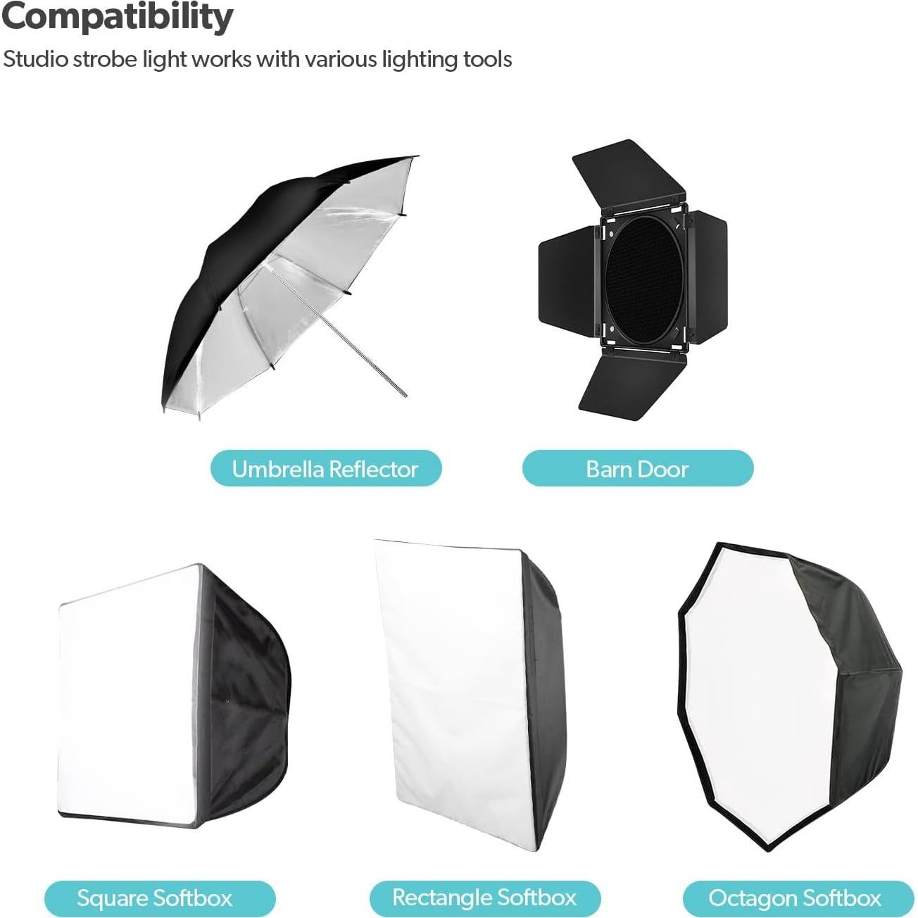 Flash Estroboscópico LimoStudio 300W con Receptor Remoto