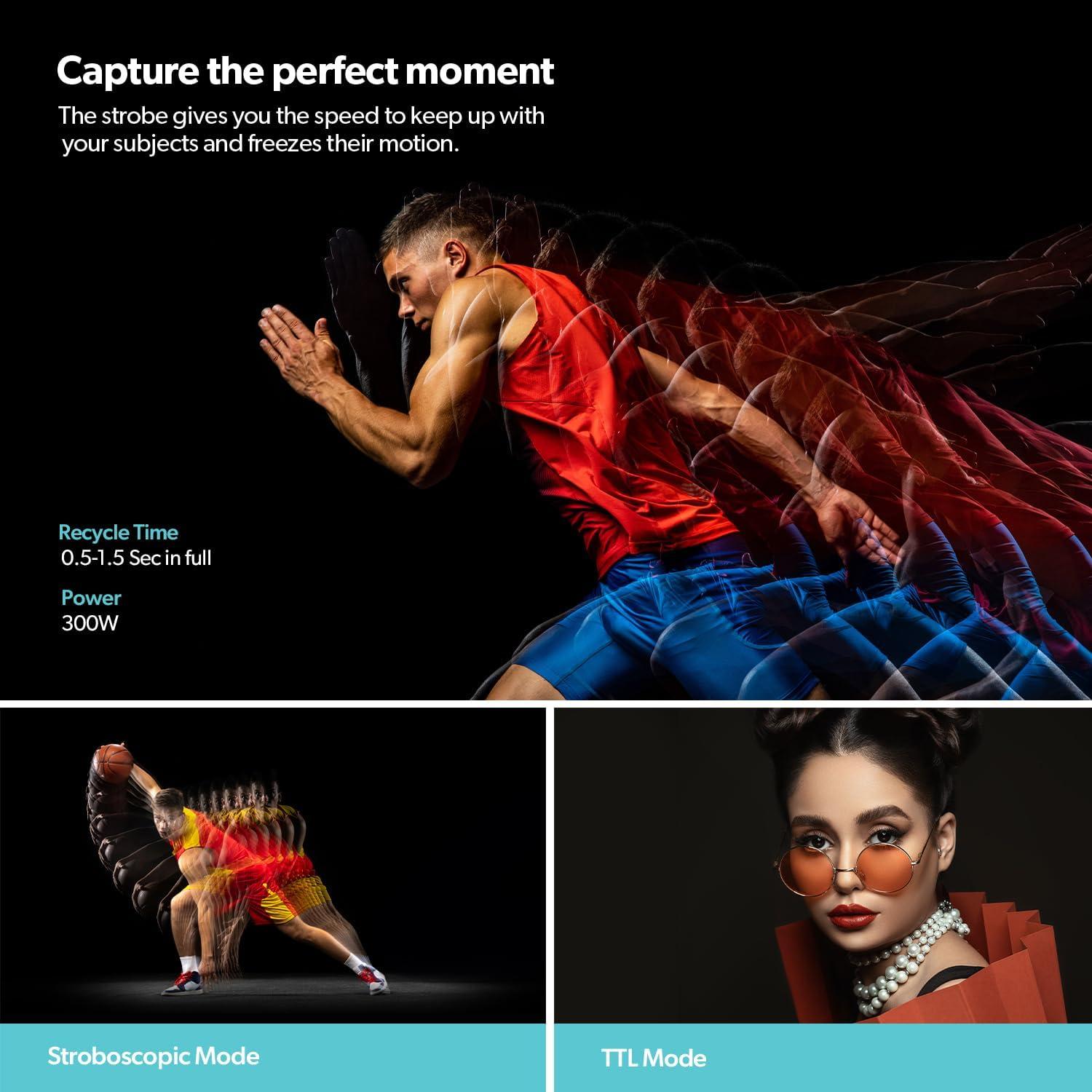 Flash Estroboscópico LimoStudio 300W con Receptor Remoto