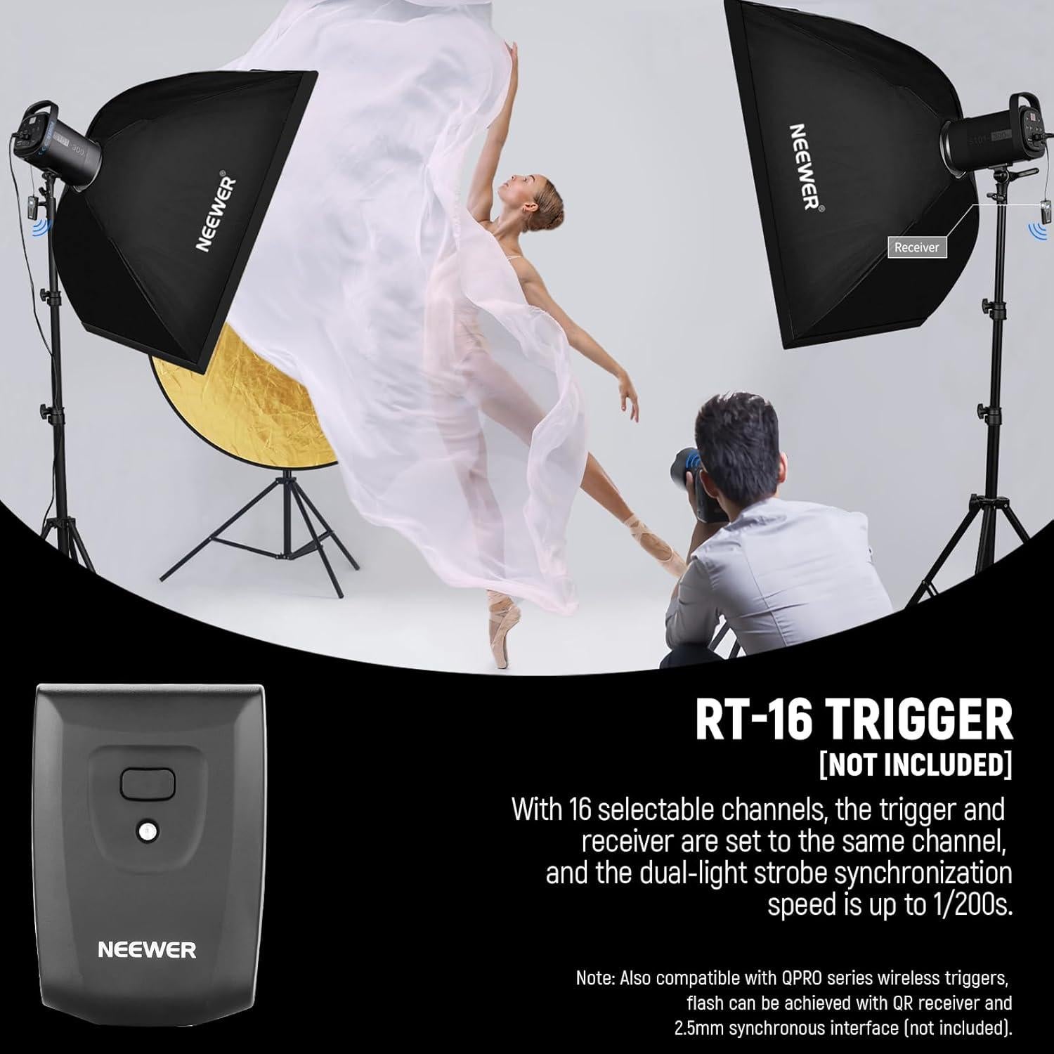 Flash Estroboscópico NEEWER S101-300W 300Ws 5600K para Estudio