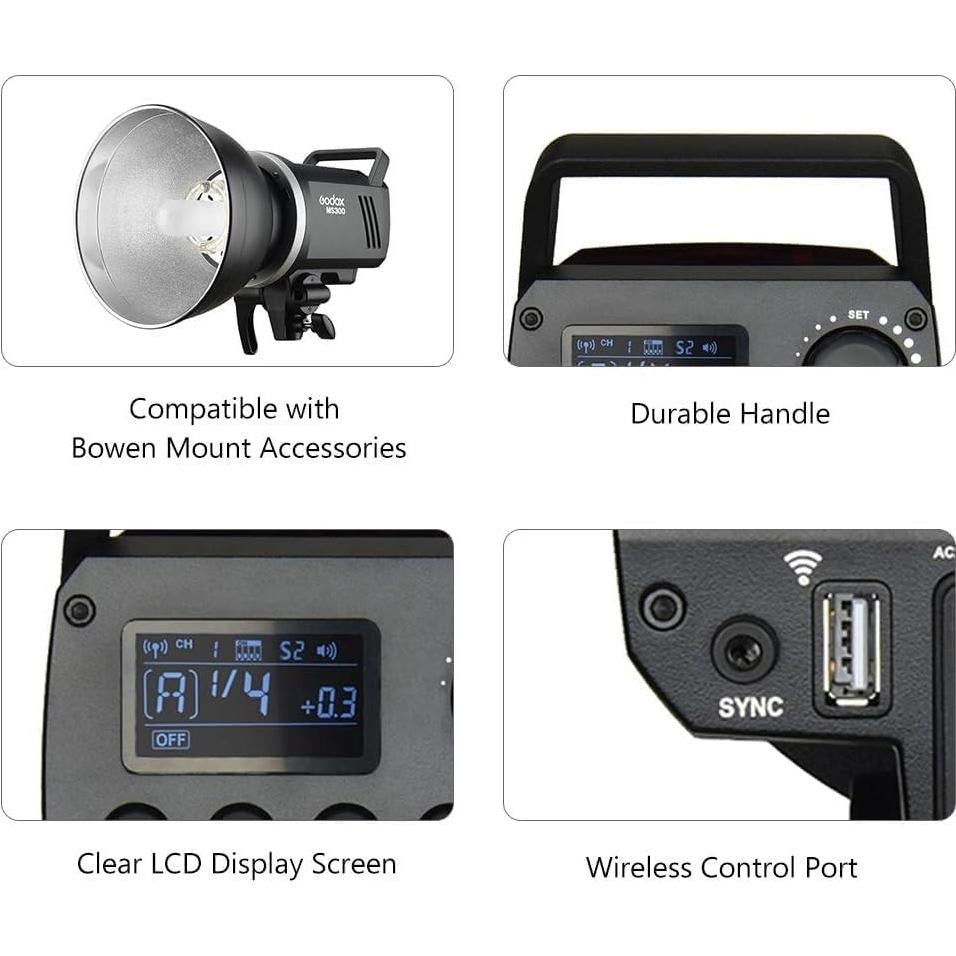 Godox MS300 Luz Estroboscópica 300W con Control Inalámbrico