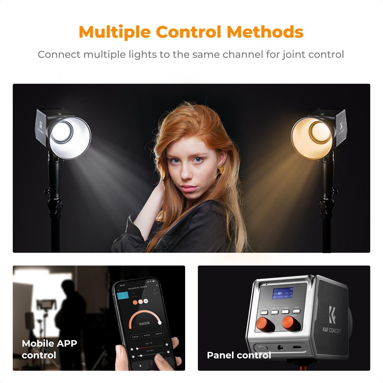 K&F Concept PL-60B Luz de Video Bi-Color 60W con Control App