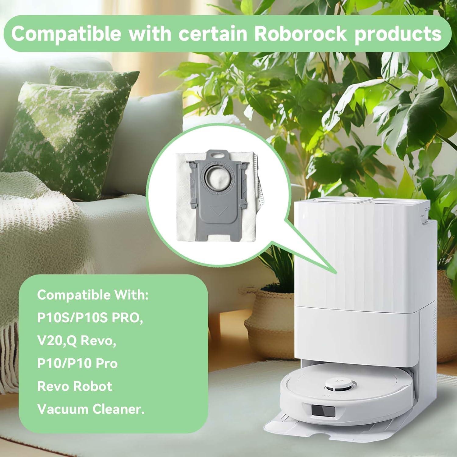 6 Bolsas de Reemplazo WAIKAS para Roborock Saros 10 y Q Revo