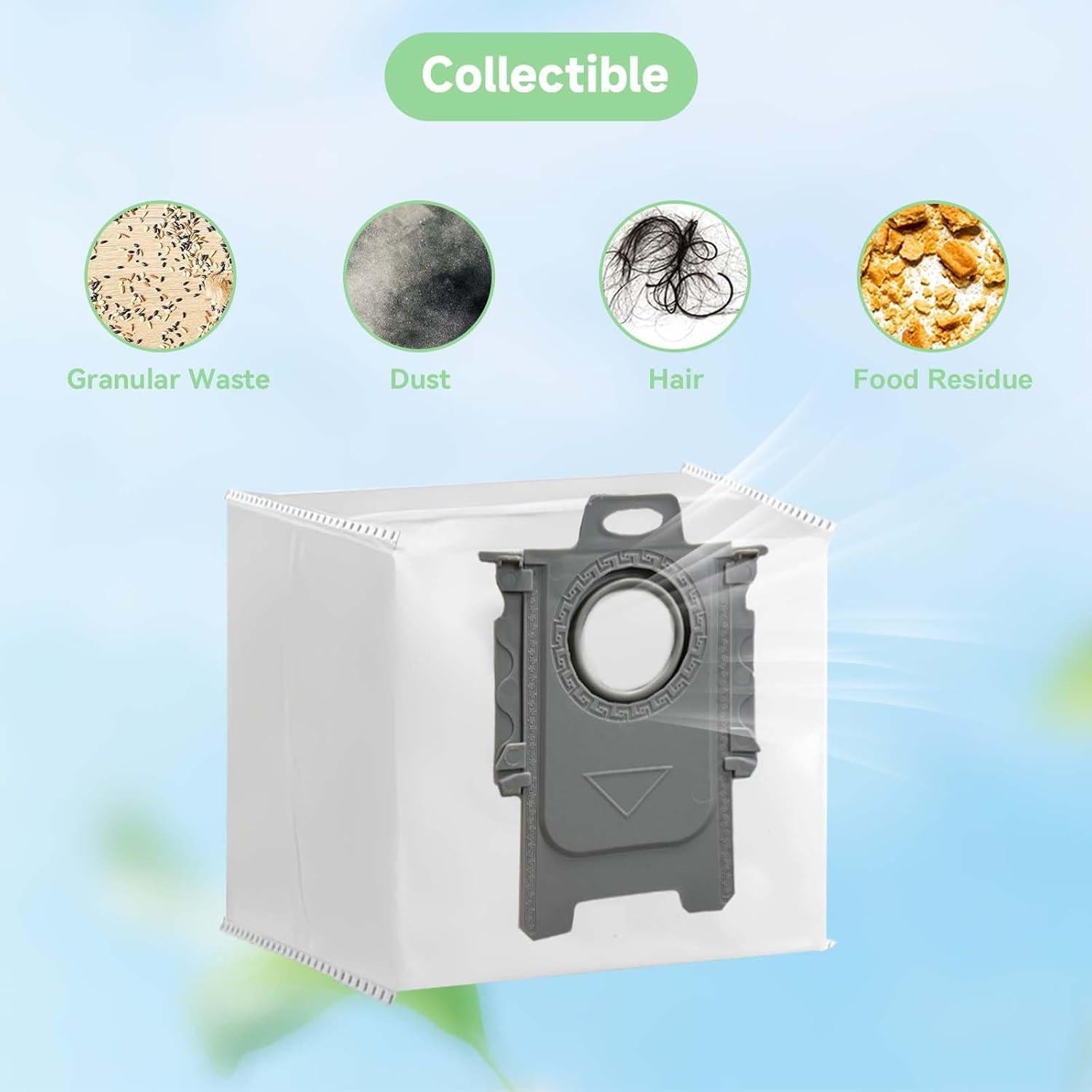 6 Bolsas de Reemplazo WAIKAS para Roborock Saros 10 y Q Revo