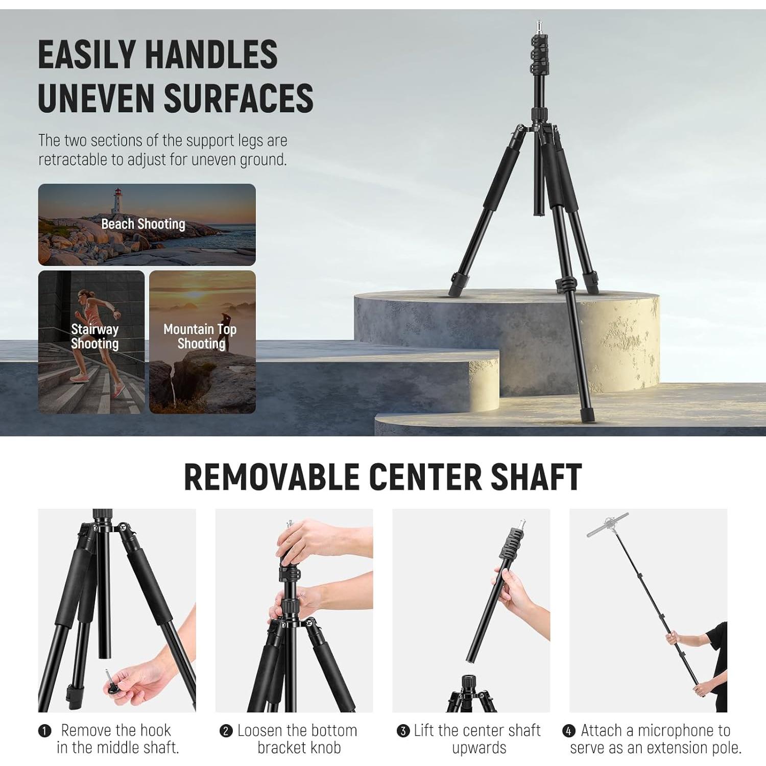 Soporte de Luz NEEWER ST195 Trípode Aluminio 1.5-6.4ft