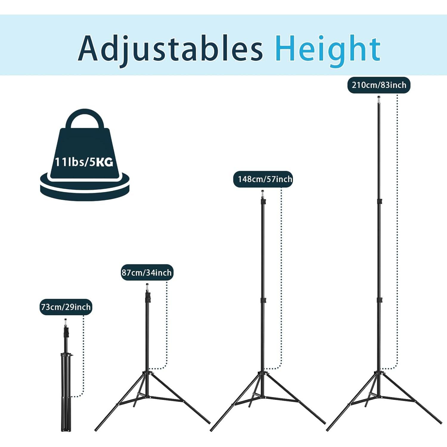Paquete de 2 Trípodes de Fotografía Altson 2.13m Aluminio