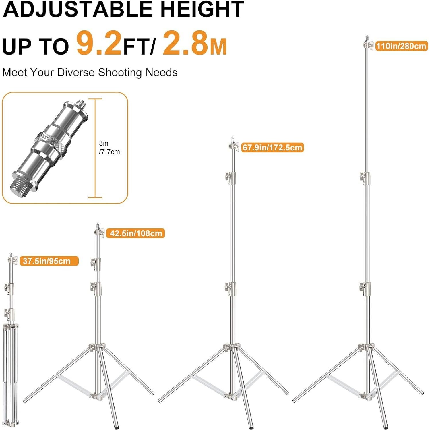 Soporte de Luz de Acero Inoxidable Anautin 2 Unidades 2.8m