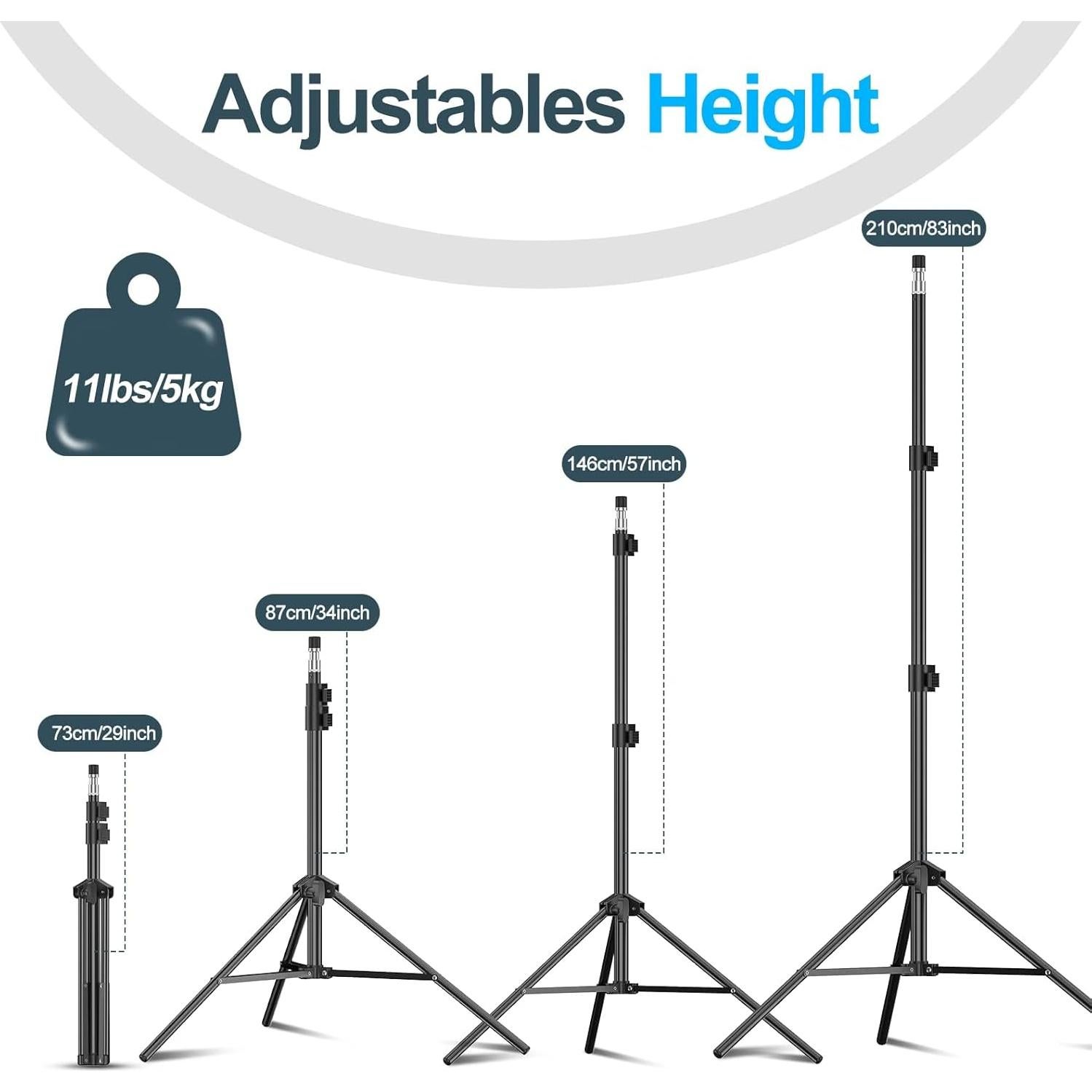 Soporte de Luz Plegable EMART 2 en 1 2.13 m para Fotografía