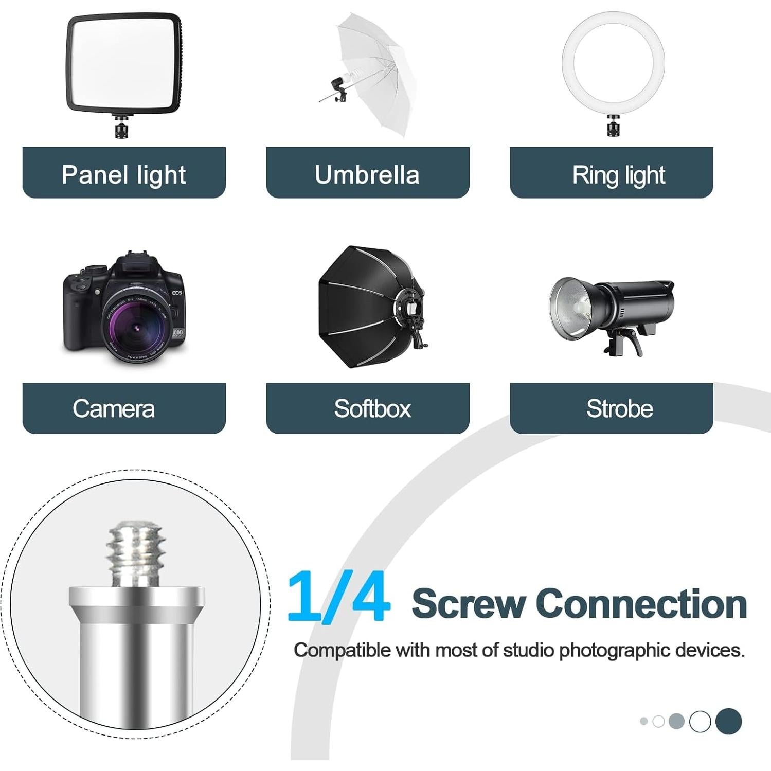 Soporte de Luz Plegable EMART 2 en 1 2.13 m para Fotografía