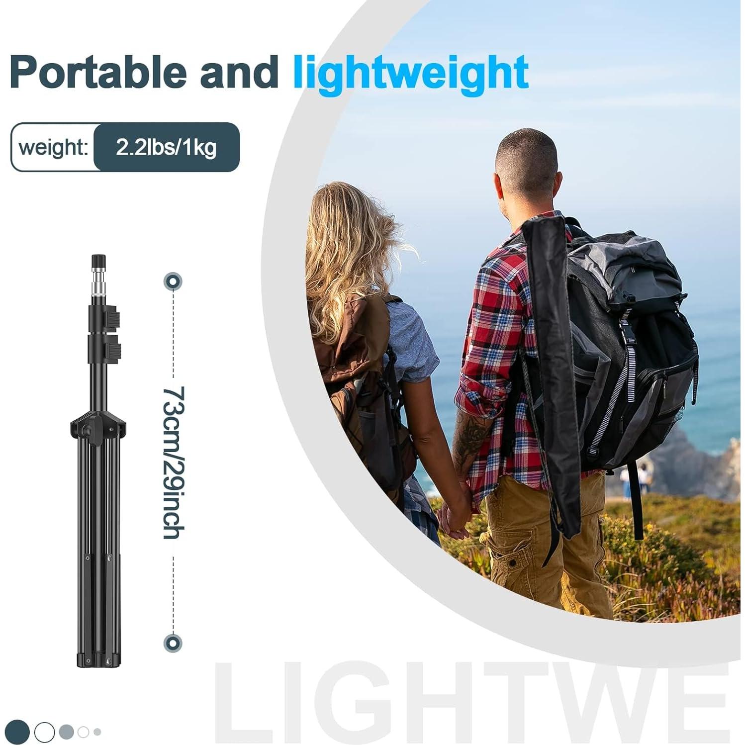 Soporte de Luz Plegable EMART 2 en 1 2.13 m para Fotografía