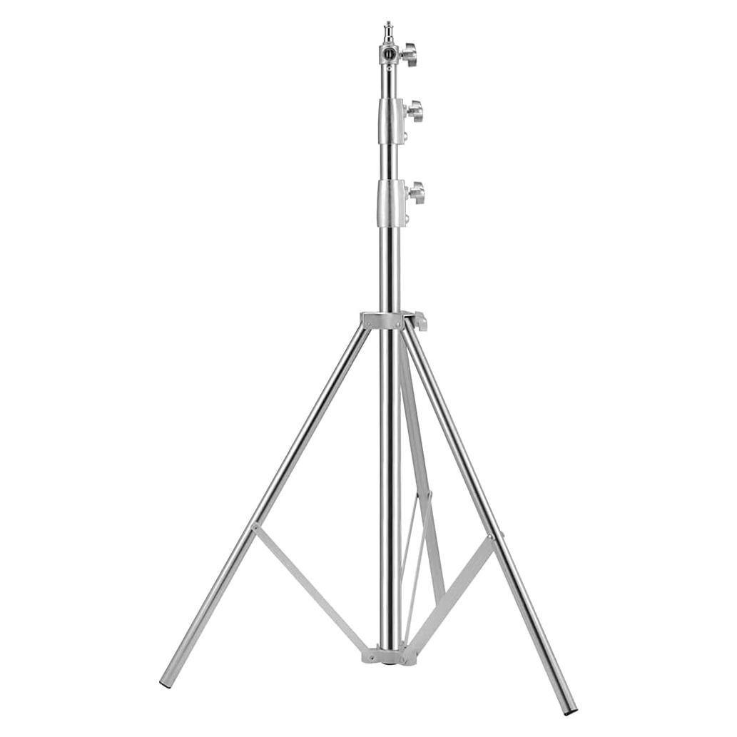 Stainless Steel Heavy Duty Photography Tripod Light Stand, 9.19 Feet/2.8m Studio Lighting Tripod for Speedlight, Strobe Light, Softbox, Umbrella
