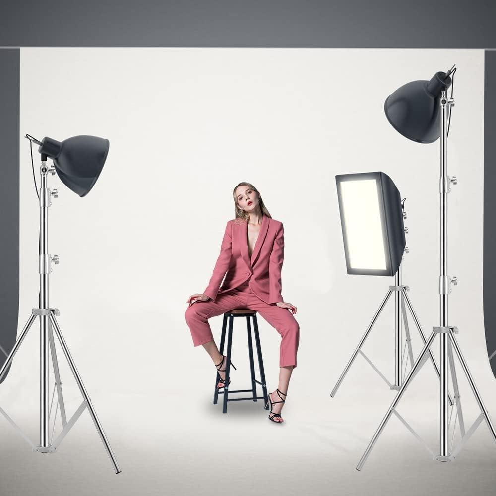 Stainless Steel Heavy Duty Photography Tripod Light Stand, 9.19 Feet/2.8m Studio Lighting Tripod for Speedlight, Strobe Light, Softbox, Umbrella