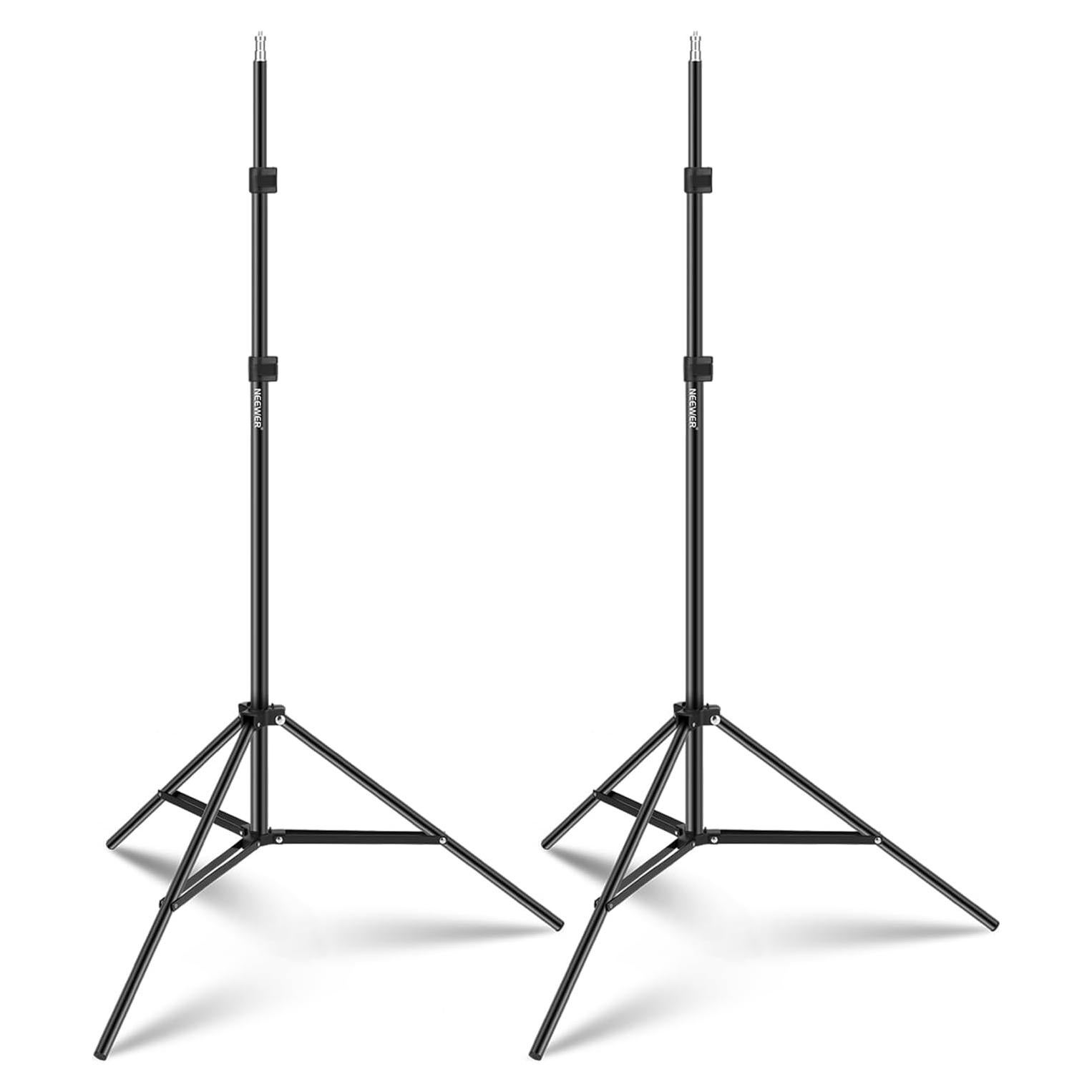 NEEWER Photography Light Stand, 7 Feet / 210cm Aluminum Alloy Photo Studio Tripod Stands for Video, Portrait and Photography Lighting, Reflectors, Soft Boxes, Umbrellas, Backgrounds (2 Pieces)