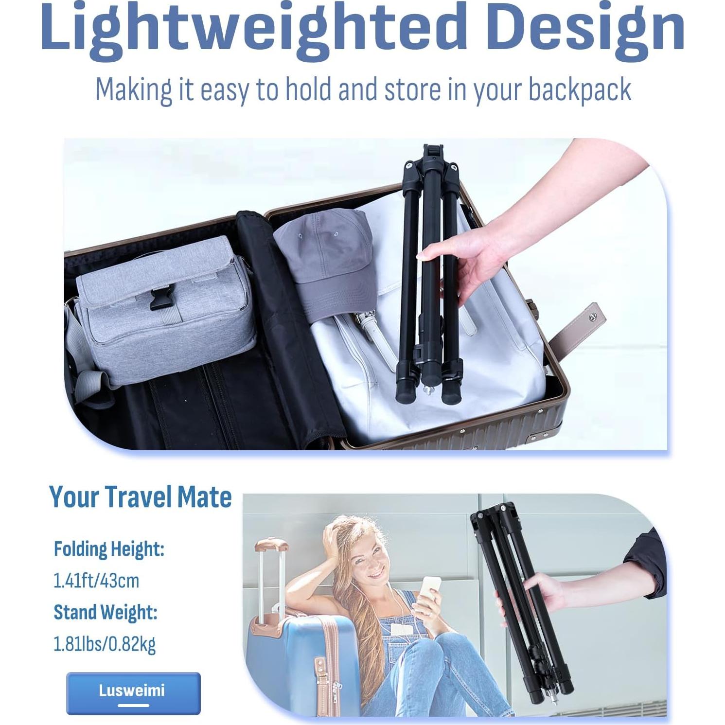 Soporte de Luz para Fotografía Lusweimi Trípode 193cm Plegable