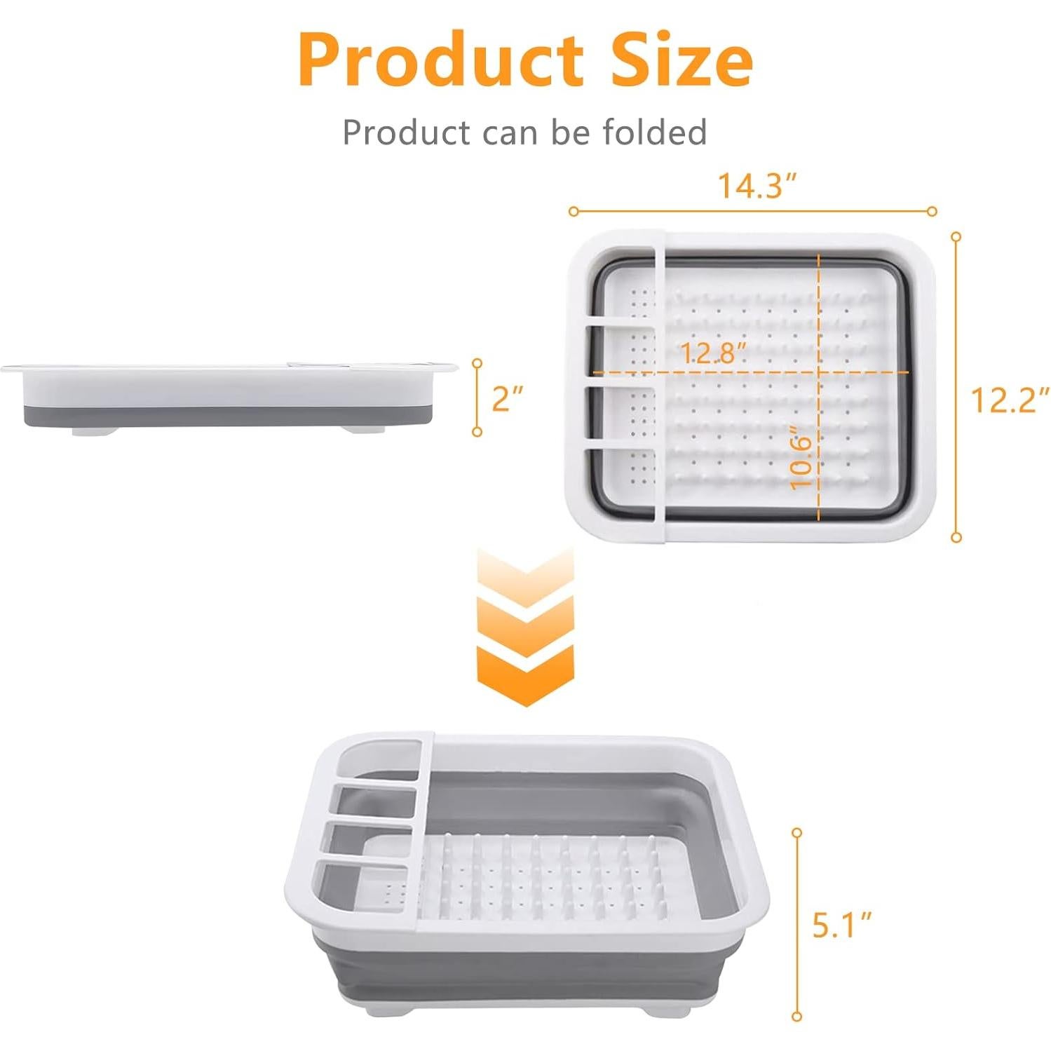 Escurridor de Platos Plegable Goderewild 36.6x30.9cm Gris