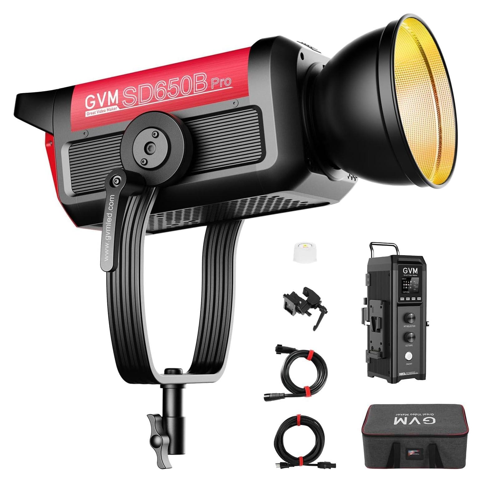 GVM Pro SD650B 650W Led Video Light, Studio Light with Bowen Mount, 81300lux/m Photography Lighting kit with 45° Standard Cover, Continuous Output Video Lighting with Controller, CRI 97+, 2700-6800K