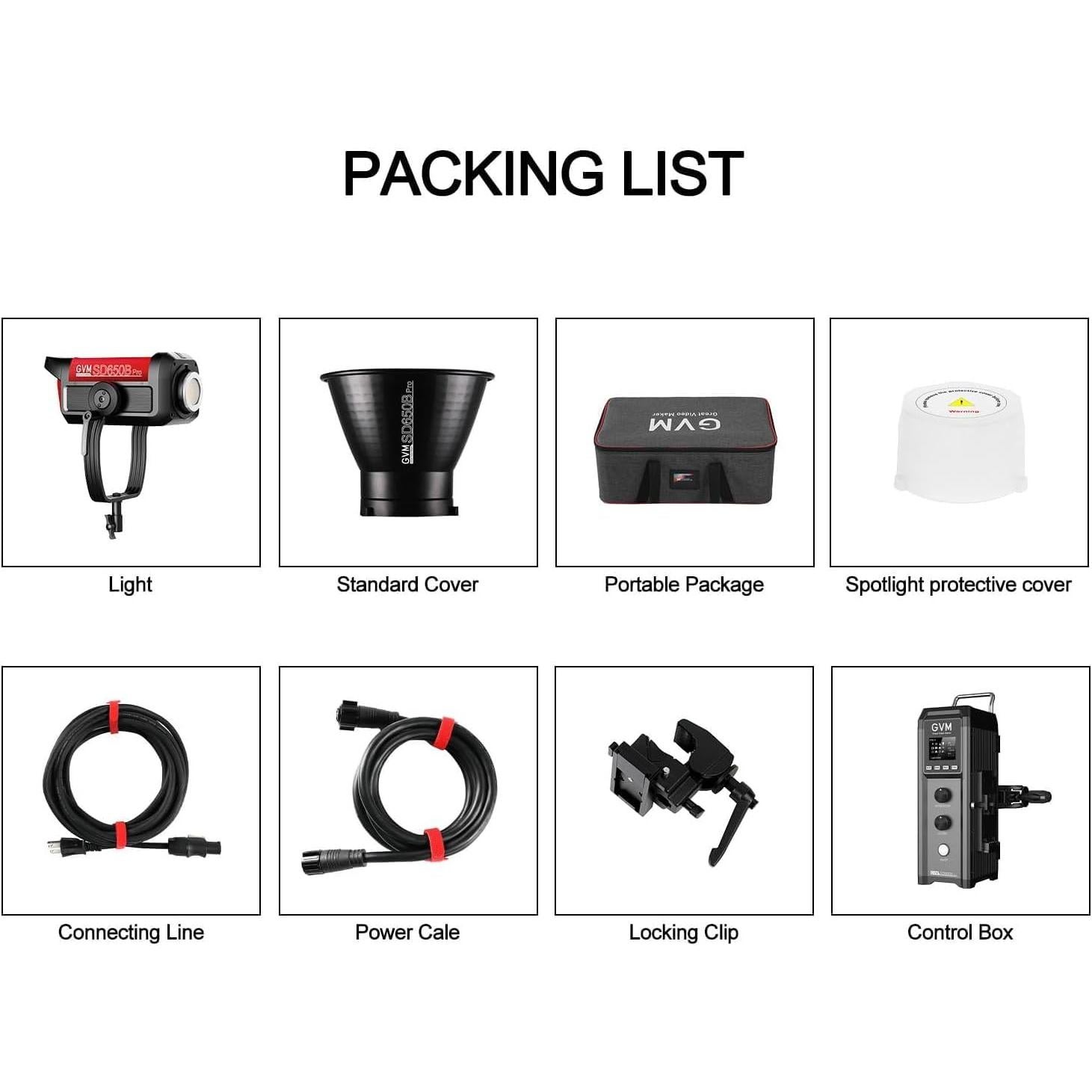 GVM Pro SD650B 650W Led Video Light, Studio Light with Bowen Mount, 81300lux/m Photography Lighting kit with 45° Standard Cover, Continuous Output Video Lighting with Controller, CRI 97+, 2700-6800K