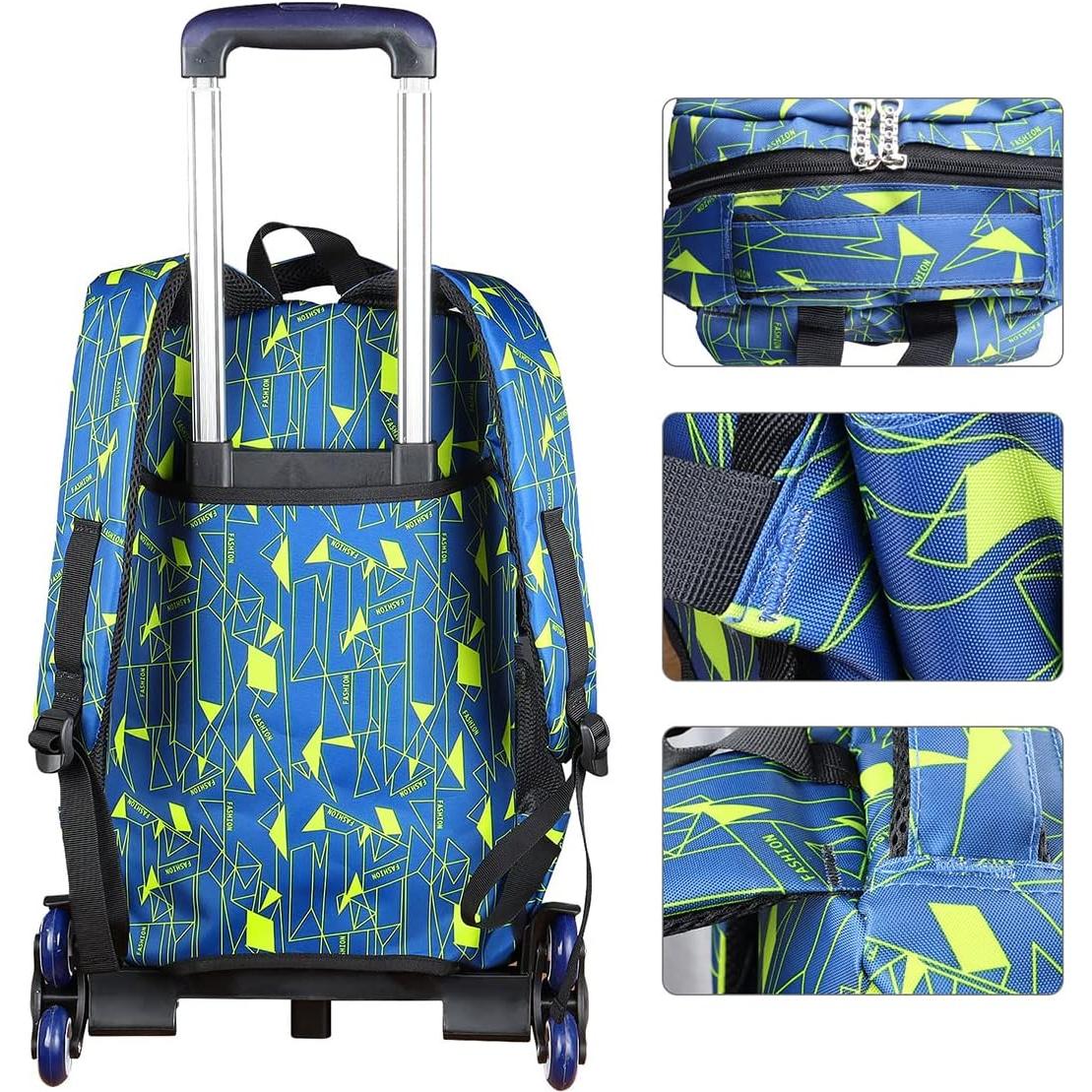 Mochila Rodante Escolar Trolley 6 Ruedas 89.92 cm Amarilla