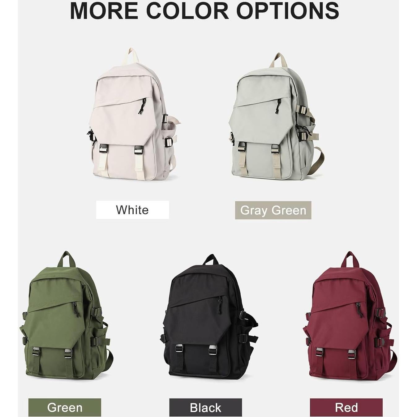 Mochila Escolar Universitaria Verde Grisáceo 20L 35.6cm