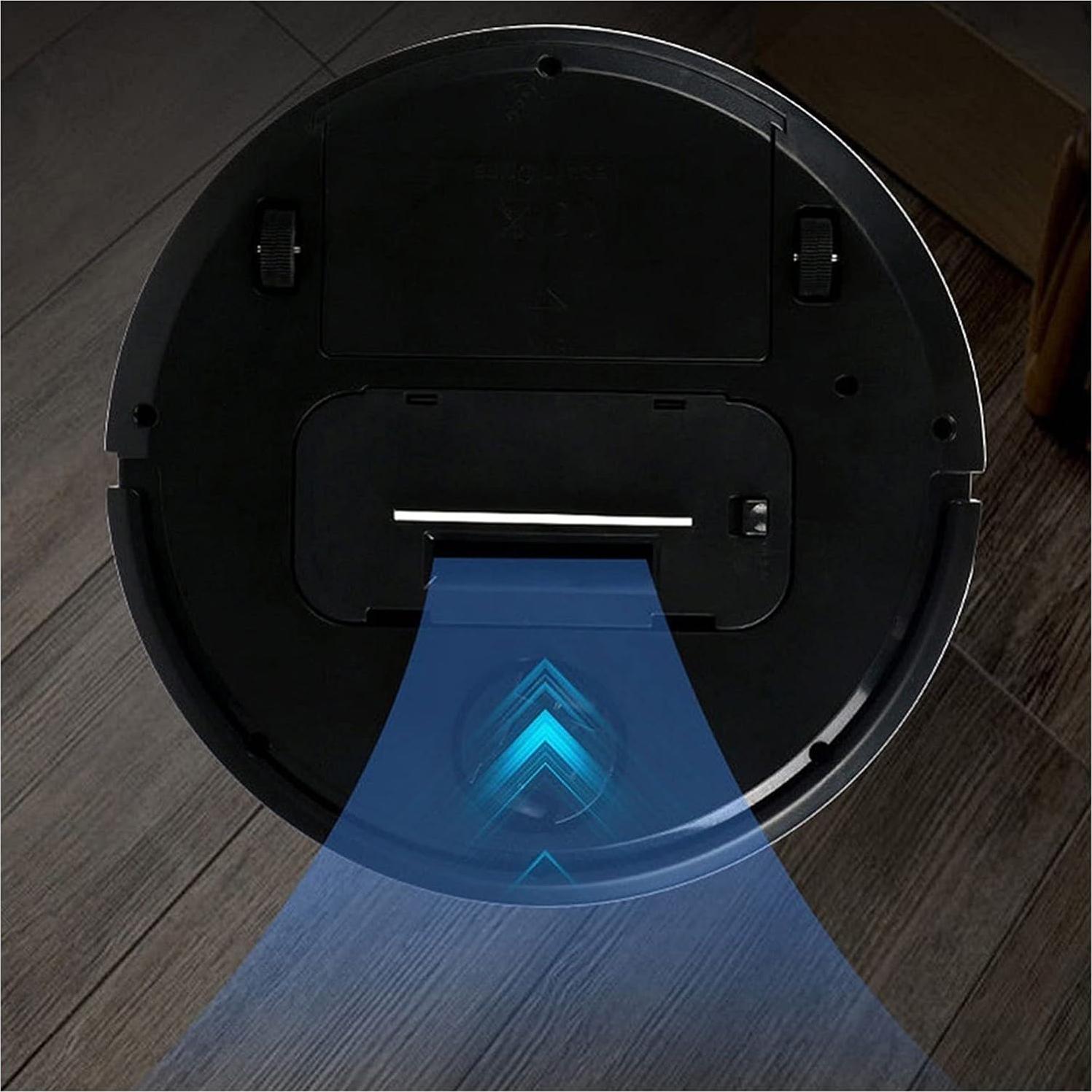 Automatic Smart Sweeping Robot Vacuum Cleaner Strong Suction Dry Wet Clean for Home Appliances Smart Sweeper (Color : Black) (White)