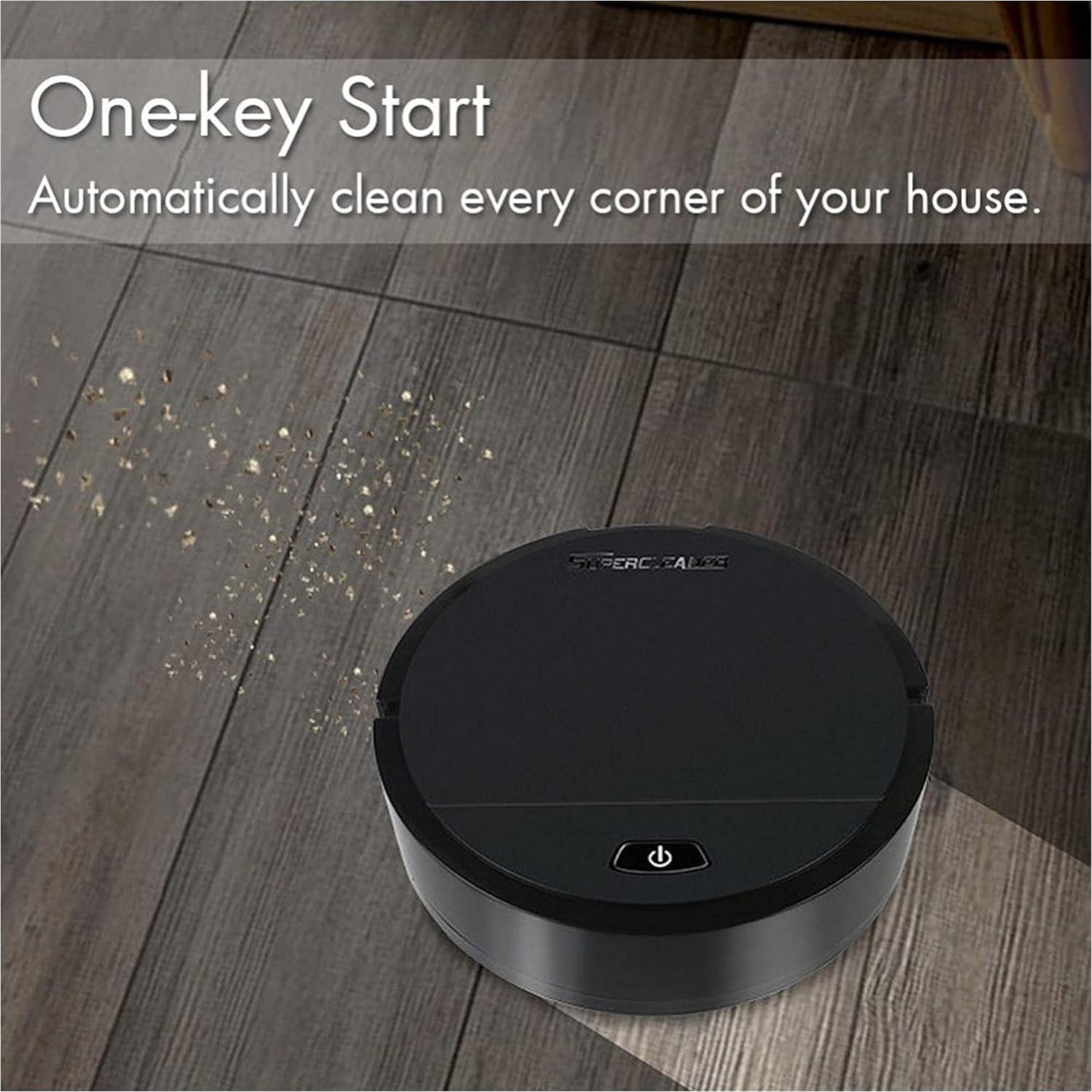 Automatic Smart Sweeping Robot Vacuum Cleaner Strong Suction Dry Wet Clean for Home Appliances Smart Sweeper (Color : Black) (White)