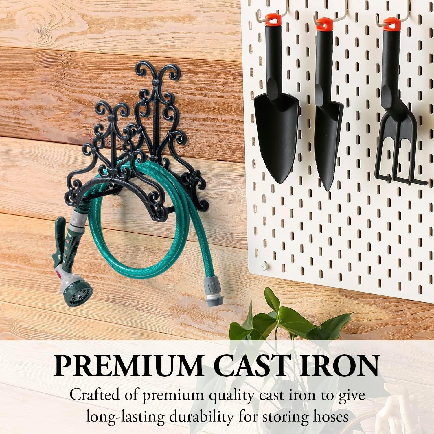 Soporte de Manguera de Jardín MyGift Montado en Pared Hierro Fundido