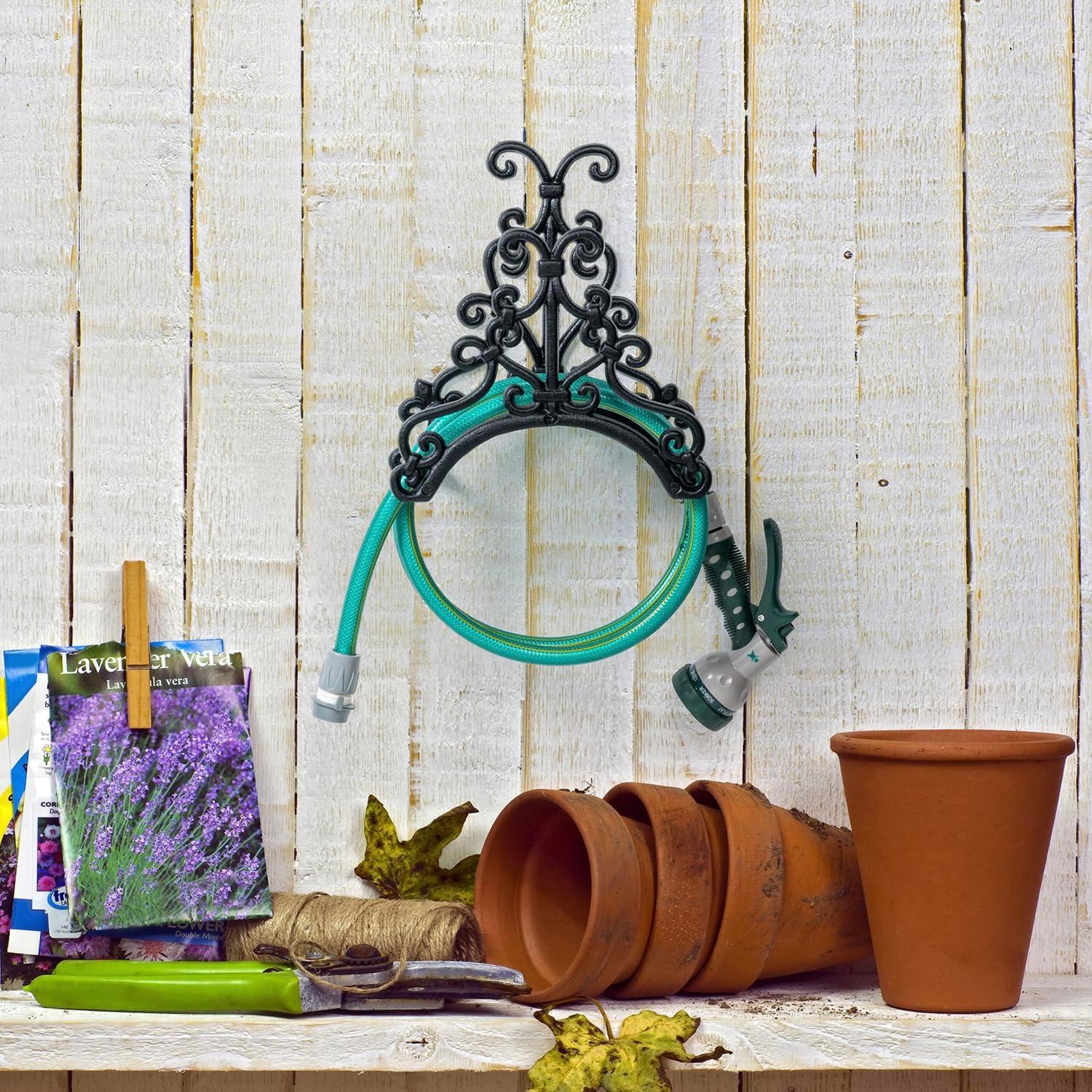 Soporte de Manguera de Jardín MyGift Montado en Pared Hierro Fundido