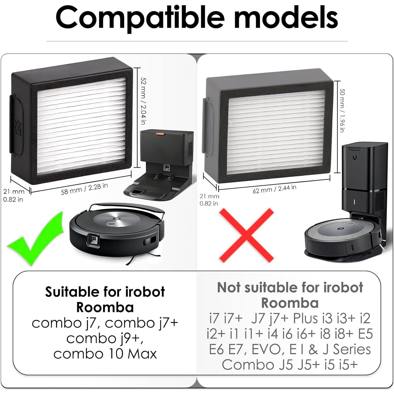 Filtro HEPA de Reemplazo FILTERIST para iRobot Roomba Combo j7/j7+/j9+ - 3 Piezas
