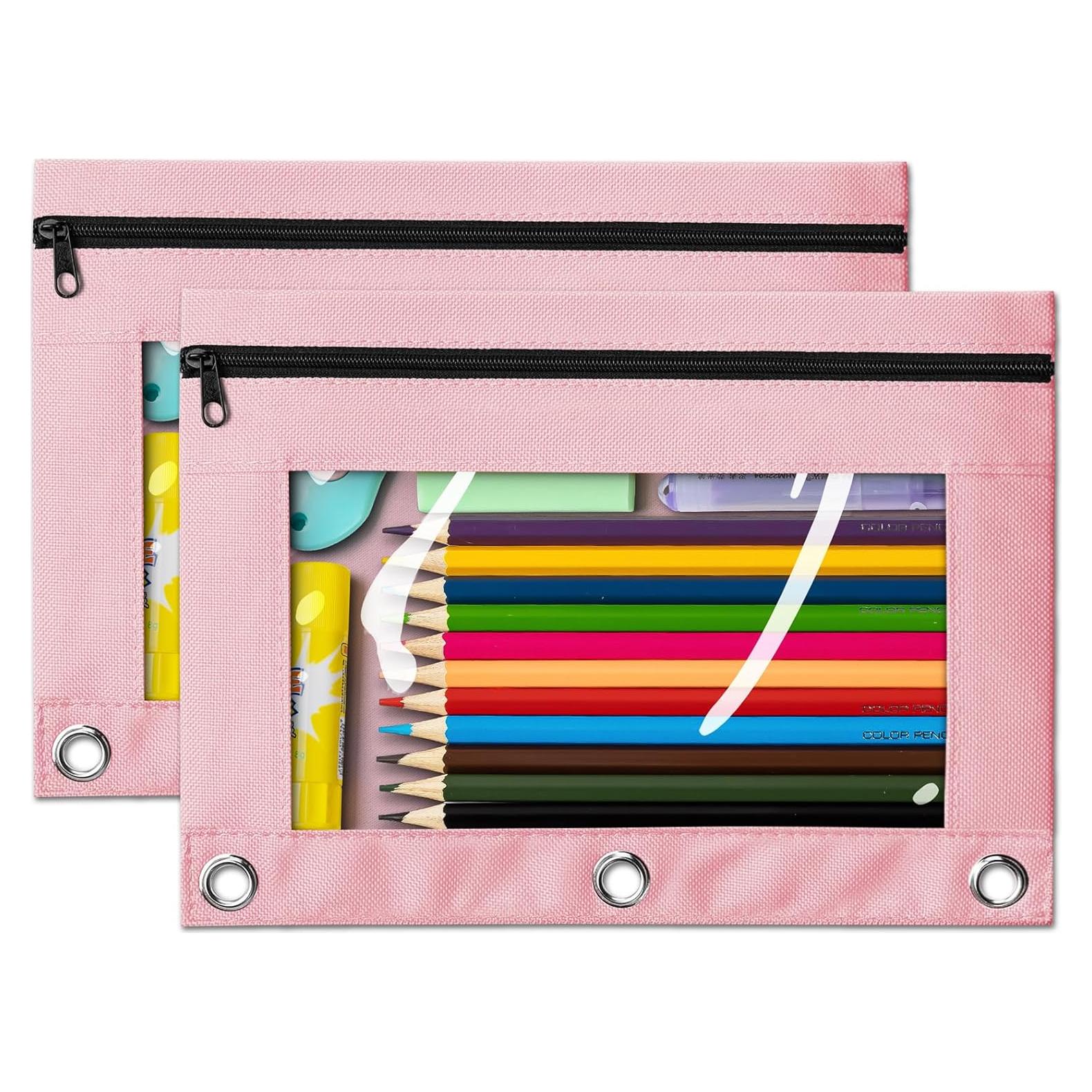 Estuche V-Opitos Rosa 2p para Carpeta 3 Anillas con Cremallera