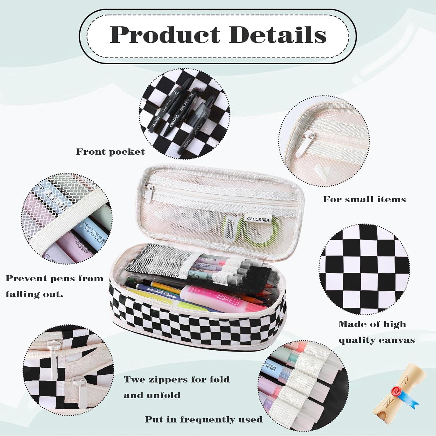 Estuche Grande para Lápices GEHORDEN Negro 22.86x10.92cm