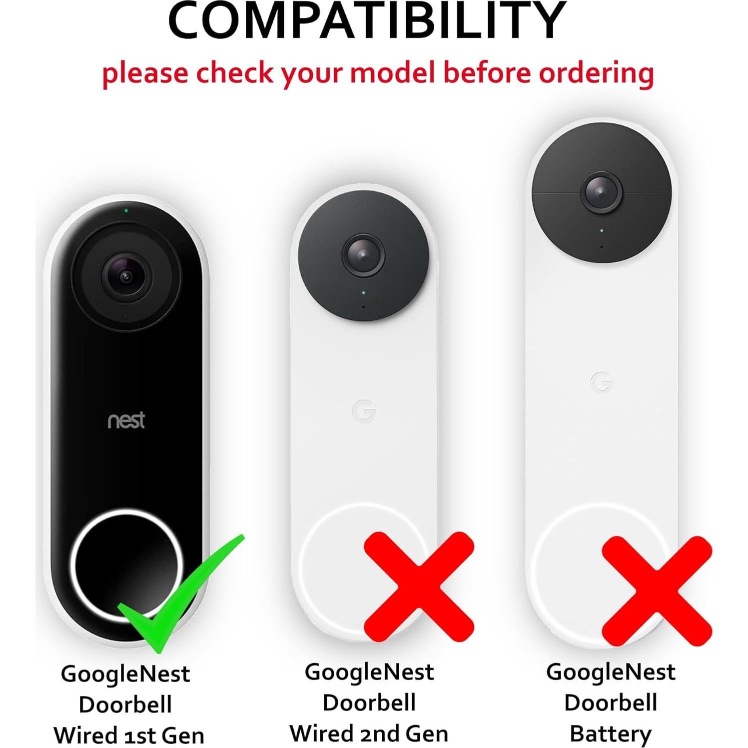 Soporte en Ángulo 45° para Timbre Google Nest Hello 1ra Gen