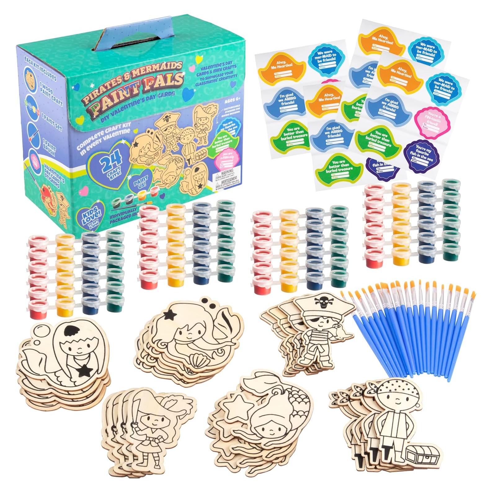 Kit de Pintura de Madera SCS Direct 24 Piezas Sirena y Pirata