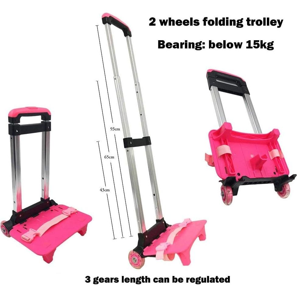 Carro de Mano VILINKOU Plegable Rosa 22.5 kg 6 Ruedas