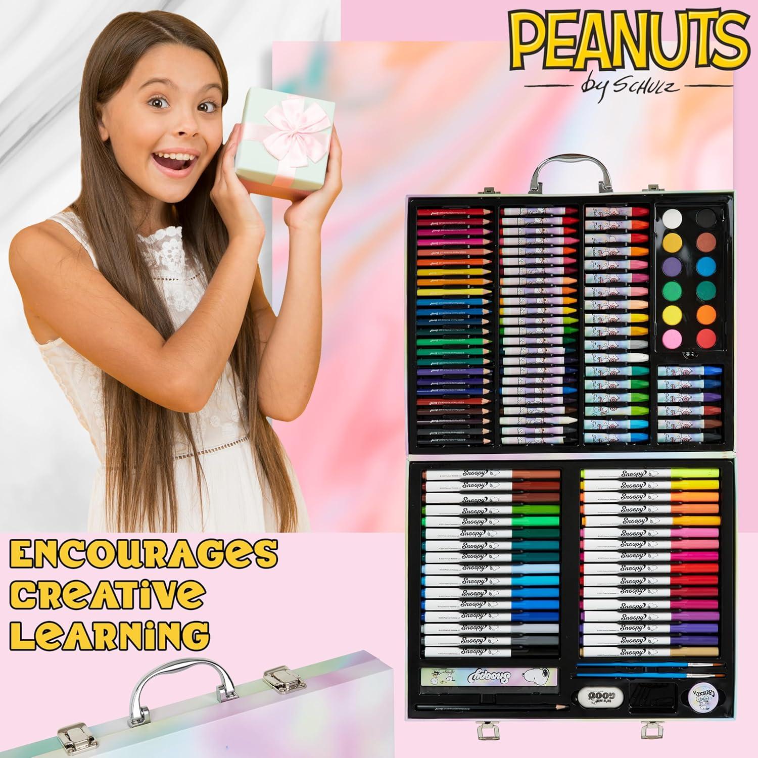 Kit de Dibujo Snoopy Peanuts 150 Piezas para Niños