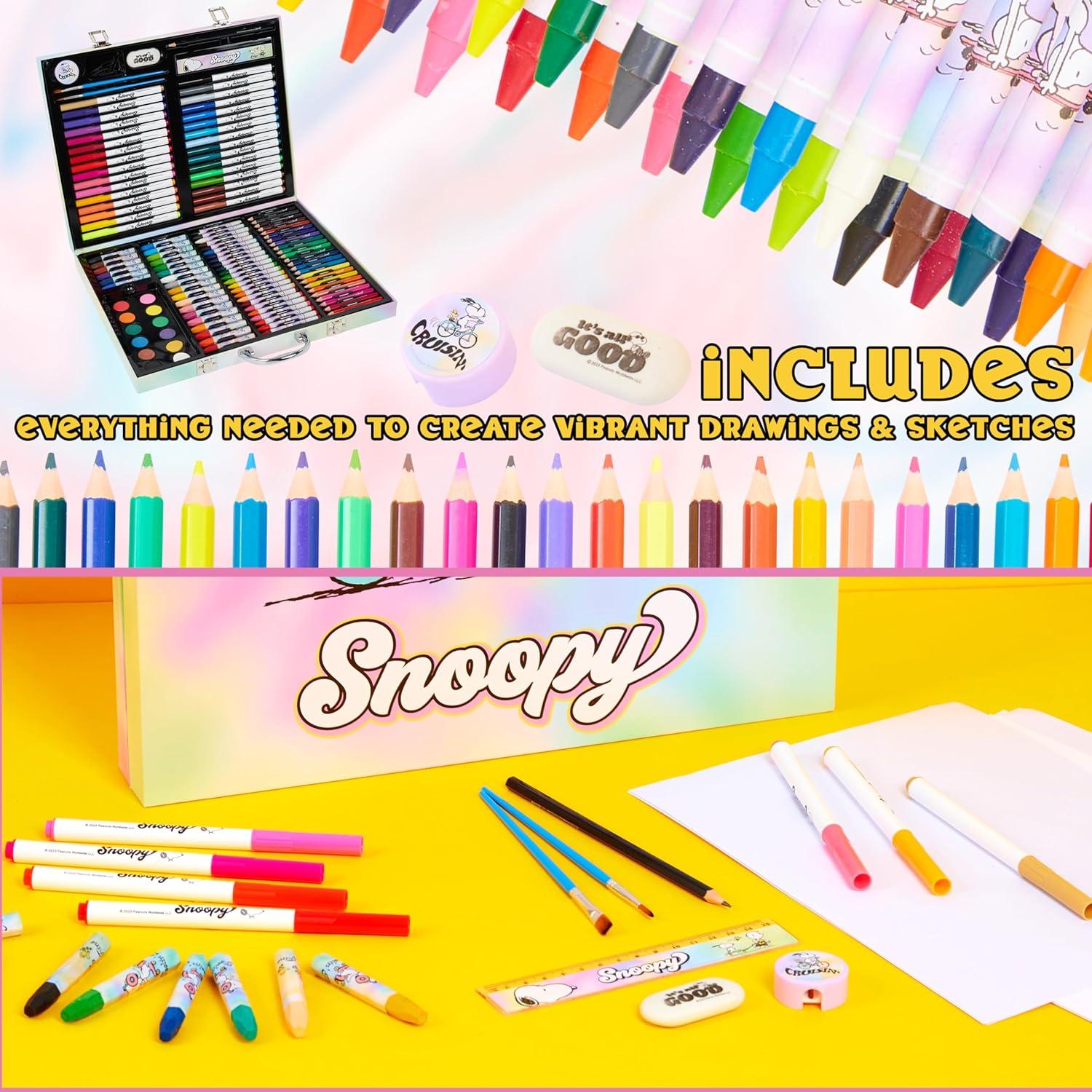 Kit de Dibujo Snoopy Peanuts 150 Piezas para Niños